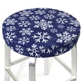 thumbnail image 3 of Hirioo Snowflakes On Dark Blue for Round Bar Stool Seat Covers Washable Stool Cushion Slipcover Elastic Bar Chair Covers for 12-14 Inch Chair-12 inch, 3 of 7
