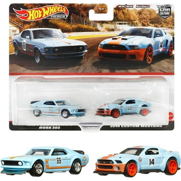 Mattel 2023 Hot Wheels Premium Car Culture 1969 ford Mustang Boss302 2014 Custom Mustang Play Vehicles, 2 Count, 3  Yrs