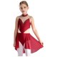 thumbnail image 5 of Niños Niñas patinaje artístico Ballet danza lírica disfraz de actuación diamantes de imitación brillantes malla transparente leotardo con falda Ropa de baile, 5 of 5