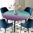 thumbnail image 5 of Elastic Fitted Round Tablecloth, Teal Purple Ombre Waterproof Stretch Table Cover for 36"-44" Tables, Turquoise Gradient Modern Abstract Art Washable Outdoor Tablecloths for Patio, Picnic, Camping, 5 of 9