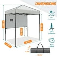 thumbnail image 5 of COOS BAY 6'x4' Instant Pop Up Canopy Tent with Adjustable Sun Wall, Lightweight Compact Portable Canopy with Carry Bag, Gray, 5 of 8