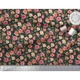 thumbnail image 2 of Soimoi Black Cotton Duck Fabric Leaves & Blooming Camellias Floral Decor Fabric Printed 1 Yard 44 Inch Wide, 2 of 3