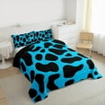 thumbnail image 3 of jejeloiu Chic Cheetah Print Bedding Comforter Set,Modern Minimalist Desgin Twin Comforter Sets,Black Blue Bedding Set For Men Women,Breathable Home Decor Reversible,2pcs, 3 of 8