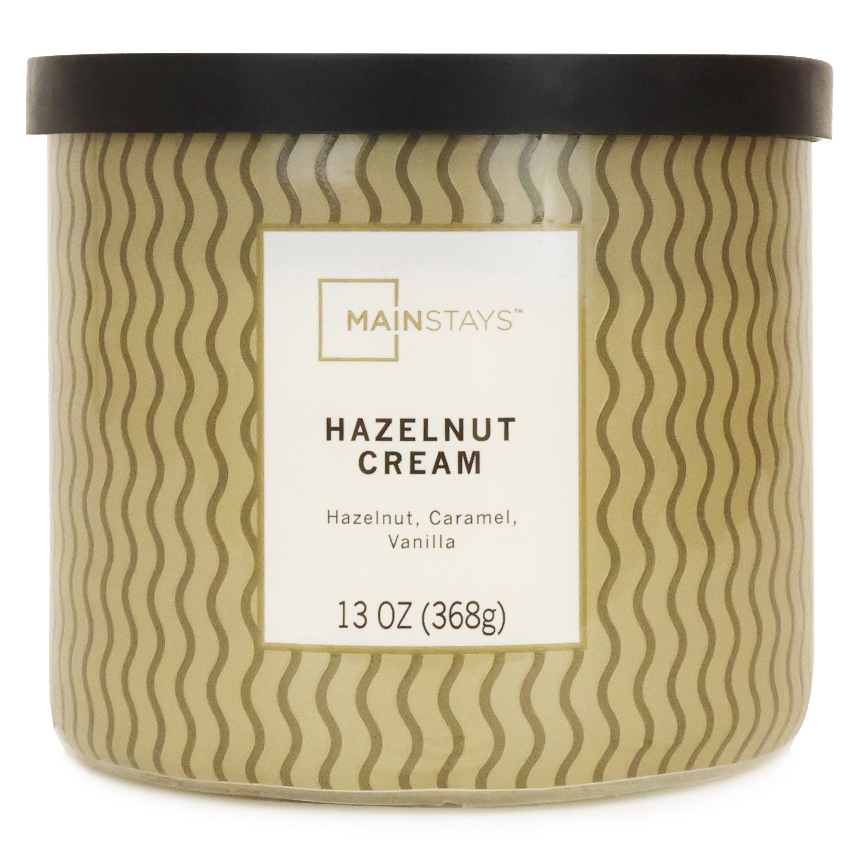 Mainstays 3-Wick Hazelnut Cream Textured Wrap Candle, 13 oz