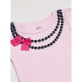 thumbnail image 3 of Little Treasure Baby Girl Cotton Long-Sleeve Bodysuits 5pk, Bow Necklace, 0-3 Months, 3 of 10