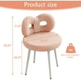 thumbnail image 3 of YYEAN Vanity Chair with Back, Swivel Makeup Chair with Upholstered and Golden Metal Legs for Living Bedroom and Makeup Room, Off-Pink, 3 of 8