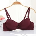 thumbnail image 2 of Bigersell Back Smoothing Bra Deals Women's Lace Patchwork Bra with Breathable and Sagging Lightweight Underwear Padded Bra Style F-1083 Wine 32/70, 2 of 3