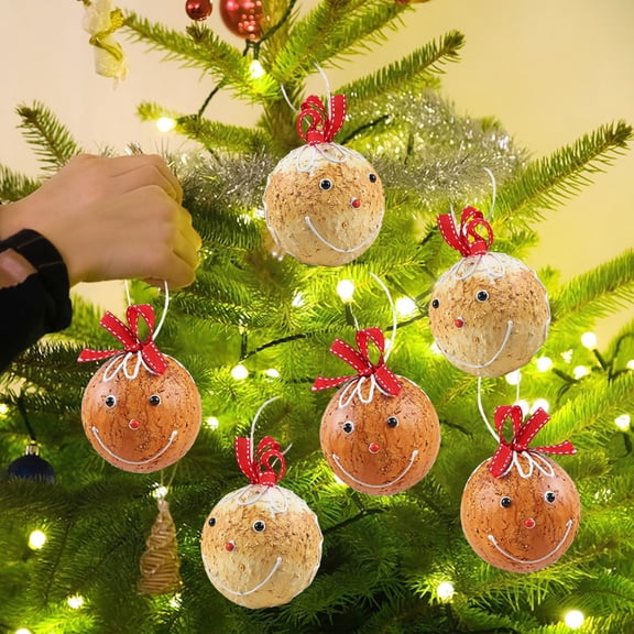 Vikakiooze Christmas Gifts for Women Christmas Decorations 8cm Colorful Gingerbread Man Foam Christmas Ball Set Christmas Tree Pendant