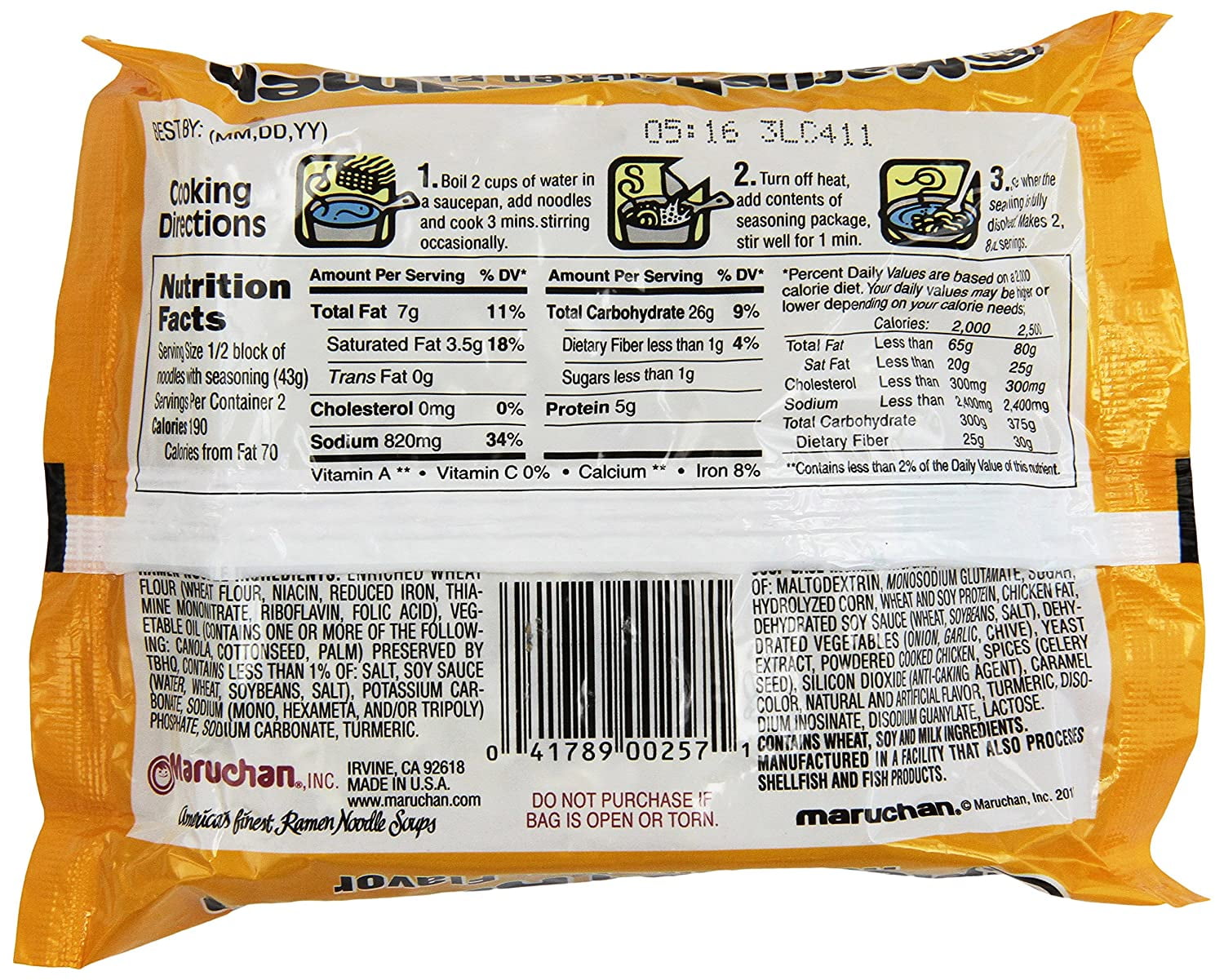 Maruchan Ramen Roast Chicken, 3.0 Oz, Pack of 24