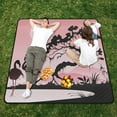 thumbnail image 5 of Coolnut Flamingo and Three Large Picnic & Outdoor Beach Blanket, Waterproof Foldable Sandproof 3-Layer Picnic Mat for Camping,Hiking,Travel,Park,Concerts,78"x78", 5 of 6