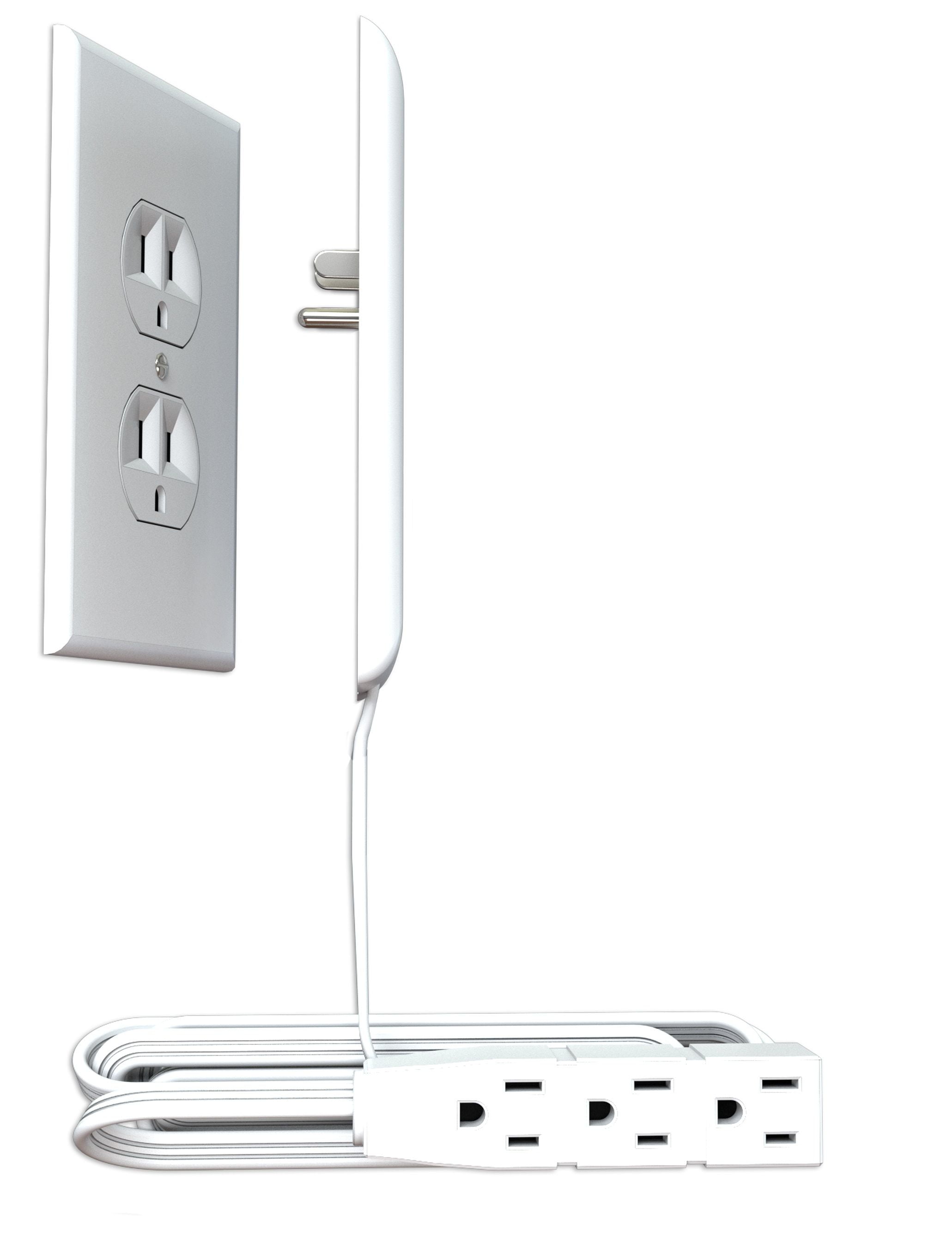 sleek socket® UltraThin Outlet Cover w/ 8 Foot, 3Outlet Extension