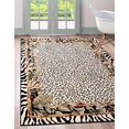 thumbnail image 2 of Unique Loom Wildlife Cheetah Border Design Rug 6' x 9' Rectangle Ivory/Black, 2 of 10