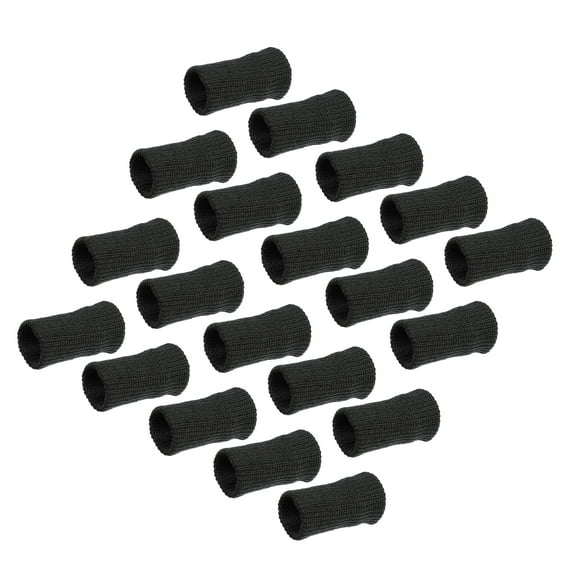 Unique Bargains 20pcs Breathable Finger Sleeves Thumb Braces Support Elastic Compression Protectors Black