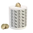 thumbnail image 2 of Manly Piggy Bank, Greyscale Pattern with Rider Skulls Bone Bikers Repair Shops Services Art, Ceramic Coin Bank Money Box for Cash Saving, 3.6" X 3.2", Charcoal Grey White, by Ambesonne, 2 of 4