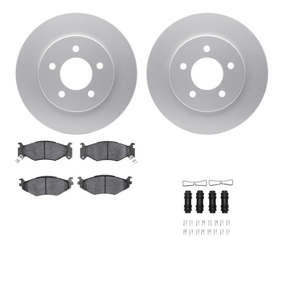Dynamic Friction Company Front Geospec Brake Rotors with 5000 Advanced Brake Pads includes Hardware 4512-40122
