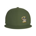 thumbnail image 2 of DouZhe Flat Brim Cap Snapback Hat, Halloween Sugar Skull Prints Adjustable Green Adult Baseball Cap, 2 of 7