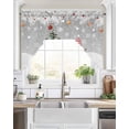 thumbnail image 2 of Grey Snowman Christmas Kitchen Curtains Swag Valance for Windows/Bathroom/Cafe, Xmas Tree Ball Winter Snowflake Rod Pocket Drape Panel Swag Curtains Valance for Bedroom/Living Room 56"x36", 2 of 6