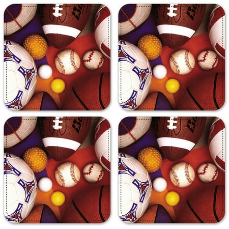 

Vinyl Drink Coasters - Set of 4 - Sports Balls