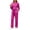 Hot Pink, variant on Matching Sets Women Clothing Solid Color Henley Neck Button Top & Drawstring High Waist Wide Leg Pants with Pockets for Daily Wear