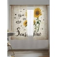 thumbnail image 5 of You Are My Sunshine Sheer Curtains 2 Panels Set Vintage Sunflowers Newspaper Texture Lihgt Filtering Rod Pocket Voile Drape, Semi Sheer Window Curtains for Bedroom Living Room, 52"x72", 5 of 5