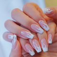 thumbnail image 1 of Uñas postizas de bailarina brillante, uñas postizas de ataúd medio, nPink Stick On Nails con pegamento, 24 uds, prensa acrílica de fuego en puntas de uñas para mujeres y niñas JFHHH pequeña, 1 of 1