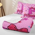 thumbnail image 4 of spefrowx Glitter Princess Letter P Print Quilt Full for Girls, Pink Star Bow Full Bedspread Sets, 3 Pieces, 4 of 7