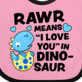 thumbnail image 4 of Inktastic Rawr Means I Love You in Dinosaur Valentine Boys or Girls Baby Bib, 4 of 4