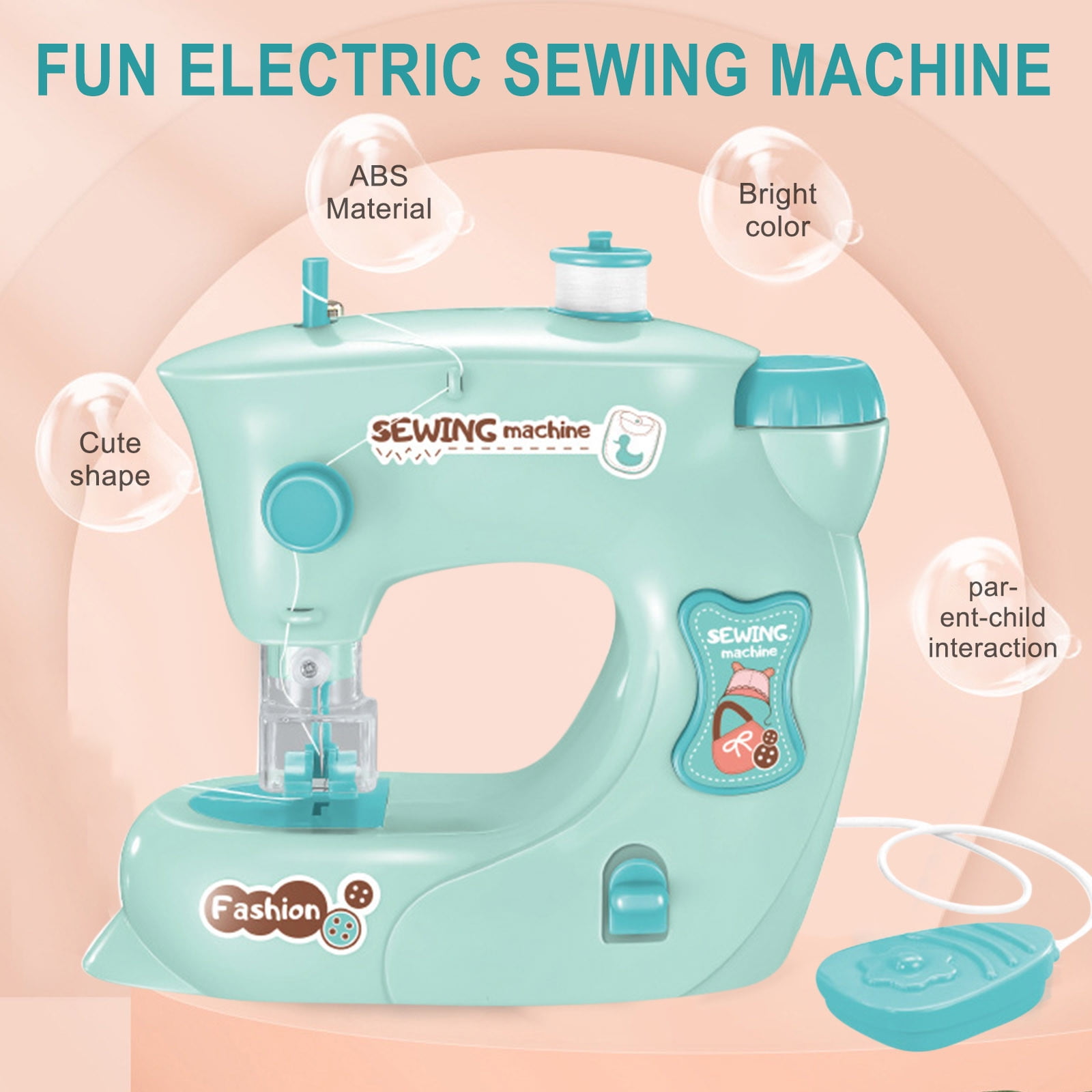 LSLJS Electric Light Sewing Machine Toys for Kids, Small Appliances Toys Sewing Machine Toys with Finger Protection Safe Famliy Electric Intelligence Activities Toy DIY Christmas Gifts for Girls