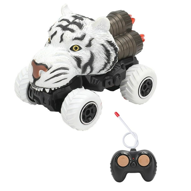 Coches de control remoto de tigre, coches de juguete para niños, juguetes para niños, regalos de año Nuevo para niños, lindos, hacia adelante y hacia Blanco