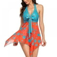 thumbnail image 2 of Women Swimsuits Tankini Set Swimdress Two Piece Mesh Printed Bathing Suits Dress Tummy Control, 2 of 8