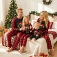 thumbnail image 5 of Christmas Pajamas for Family Long Sleeve Print Tops Plaid Pants Set Sleepwear, 5 of 7