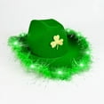 thumbnail image 2 of Prolriy Cowboy Hats for Women Irish for Women Irish 4 St. Day Hat Wide Brim Hats Green Hat Containing Lights That Can Light St Patricks Day Hat B, 2 of 5