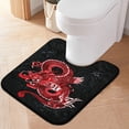 thumbnail image 5 of GZHJMY Japanese Red Dragon Black Bathroom Rugs Set 2 Piece Non Slip Absorbent 15.7" x 23.6" Shower Bath Rug Mat and 20" x 20" U-Shaped Contour Toilet Rug Carpet Runner, 5 of 5