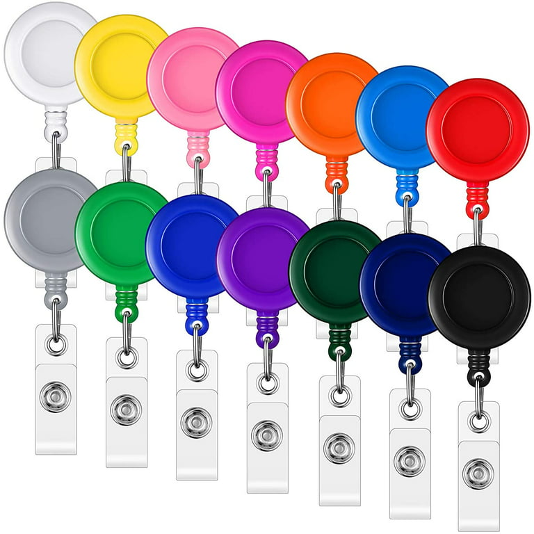 140 Pieces Colorful Badge Reel Retractable Badge Holder Reel with