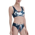thumbnail image 2 of Daiia Shark printed 2 piece Swimsuit Bikinis for Women High Waisted Racerback Bathing Suits Summer Tummy Control Scoop Neck Swimwear-Large, 2 of 8