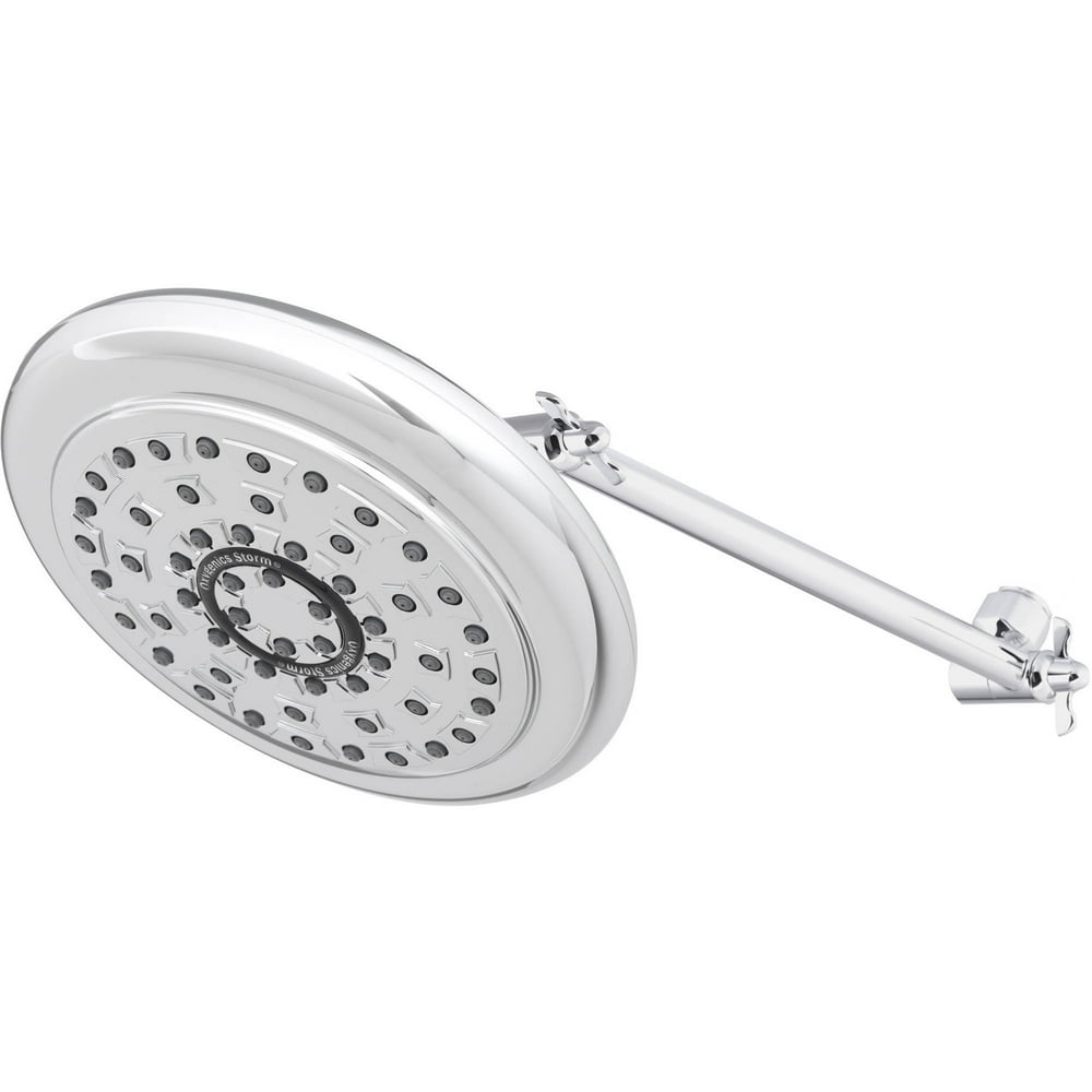 Oxygenics Storm Chrome Rain Shower Head with 9" Adjustable Arm