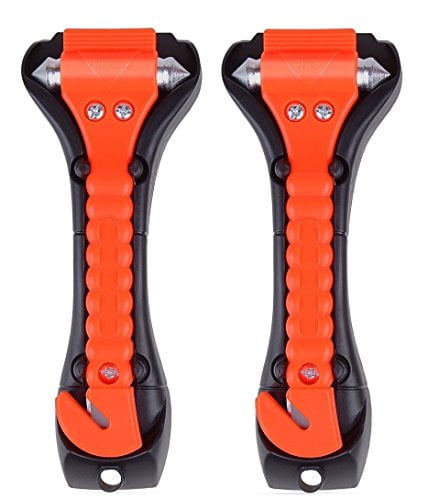 Car Safety Hammer Set of 2 Emergency Escape Tool Auto Car Window Glass Hammer Breaker and Seat Belt Cutter Escape 2-in-1 for Family Rescue & Auto Emergency Escape Tools