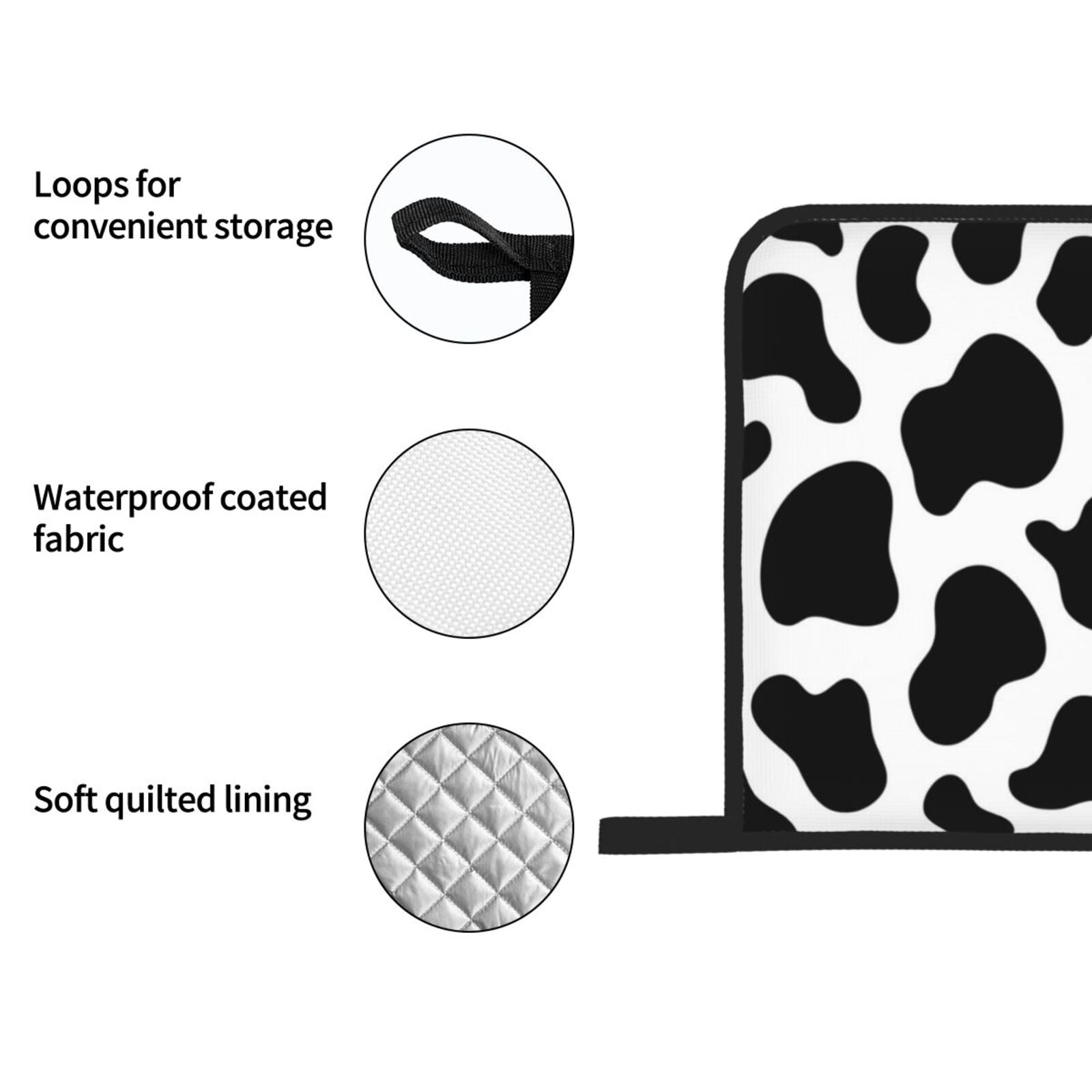 Black And White Cow Skin Print 4Pcs Oven Mitts and Pot Holders Sets Oven Kitchen Gloves Hot Pads for Cooking BBQ Baking Grilling