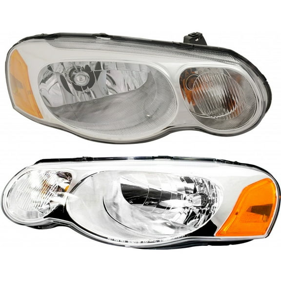 KarParts360 For 2004 2005 2006 Chrysler Sebring Headlight Assembly Pair Driver and Passenger Side w/Bulbs Replaces CH2502150 CH2503150