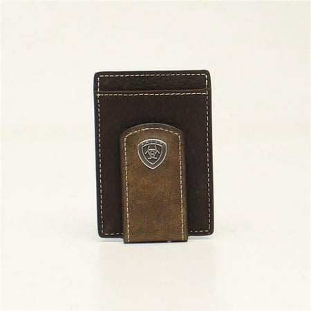 Ariat A3544702 Mens Shield Money Clip Concho Wallet, Brown