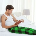 thumbnail image 5 of Hirioo Buffalo Plaid Green Black for Women's PJ Pajama Pants Sleep Pants Women's Home Trousers with Pockets,S-3XL-Small, 5 of 6
