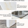 thumbnail image 4 of Compact Marble Coffee Table, Sudica 31" Square Center Table with Stainless Steel Storage for Living Room, Beige, 4 of 10