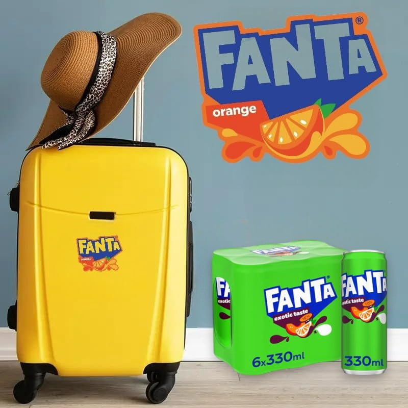Original European FANTA Exotic Flavor Soda Soft Drink- 6pack 330ml/each with FANTA Sticker