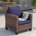 thumbnail image 4 of ACEGOSES Outdoor Patio Wicker Chairs Set of 2, Brown Rattan Seating with Thick Cushions for Lawn or Poolside, Navy Blue, 4 of 6
