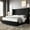 Black, variant on VanAcc Queen Bed Frame Upholstered Bed Wingback Headboard Velvet Tufted Diamond Button/No Box Spring Needed/Easy Assembly/Gray