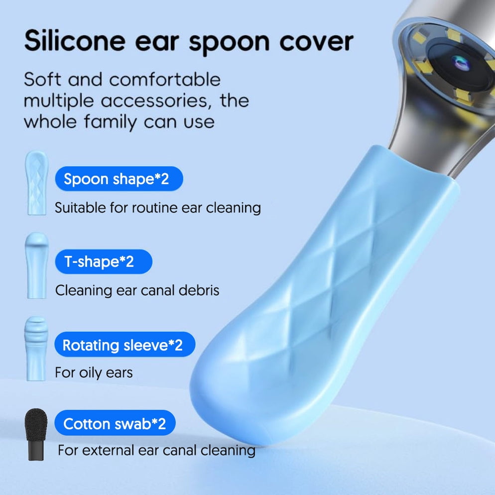 Ear Wax Removal with 1080P HD Camera Otoscope Ear Cleaning Kit - White