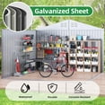 thumbnail image 4 of JAXPETY 10 x 12 ft Metal Outdoor Storage Shed with Lockable Door Sloping Roof for Patio, Backyard, Garden, Gray & White, 4 of 13