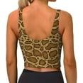 thumbnail image 3 of Haiem Snake Skin Pattern Womens Sports Bra - U Neck Padded Low Impact Yoga Bra Workout Crop Top Gym Moisture-Wicking Workout Vest -XX-Large, 3 of 9