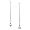 thumbnail image 6 of Solid 925 Sterling Silver CZ Droplet Chain Dangle Earrings for Women Teens Tassel Dangle Earrings Threader, 6 of 11