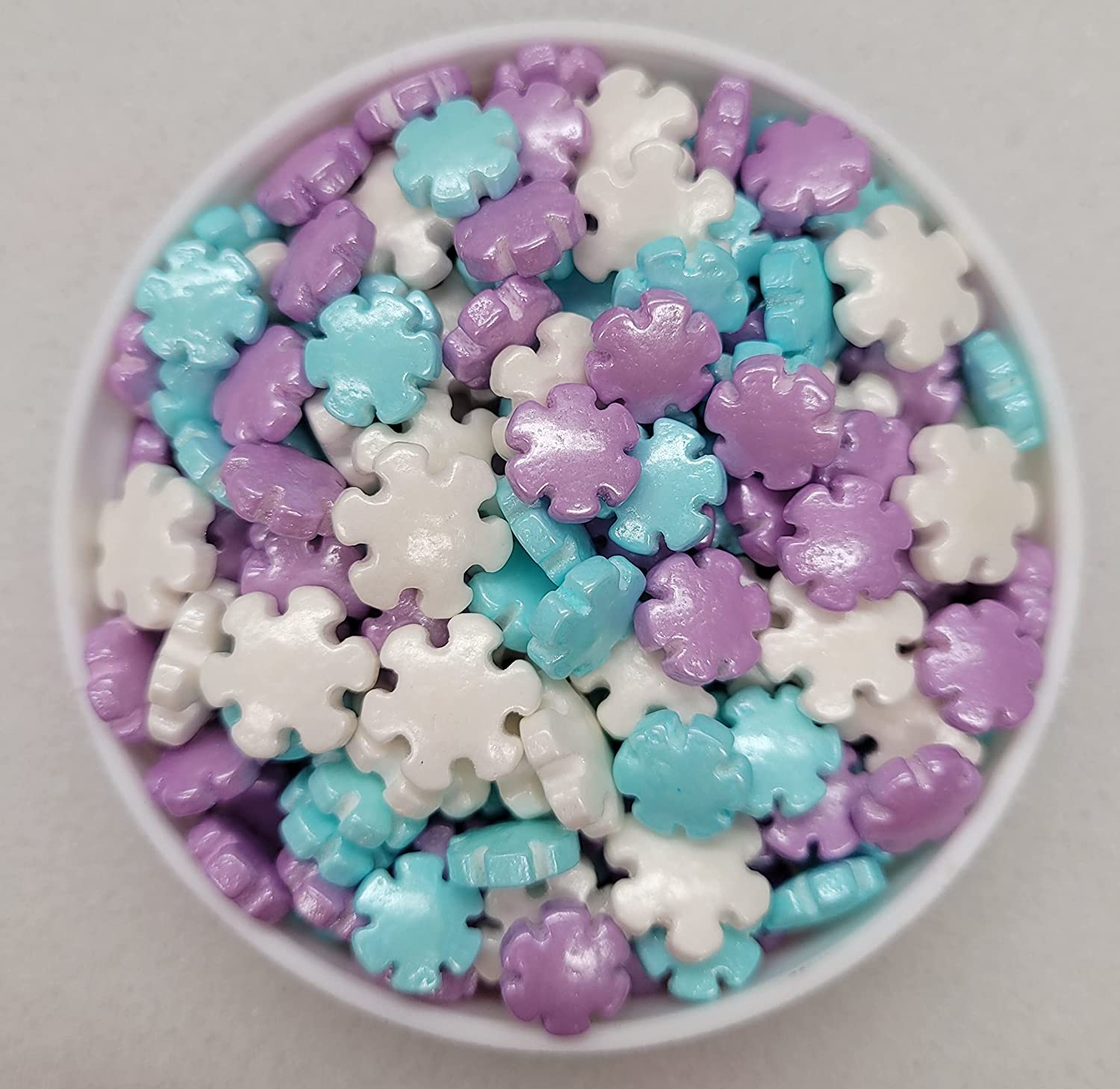Pastel Snowflake Thick Confetti Sprinkles, Cake, Cookies, Donut, Cakepop  Toppings, 4 oz.